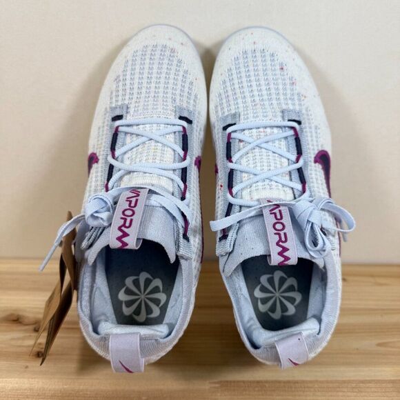 Nike Air Vapormax 2021 FK Flyknit shoes youth 6Y Women 7.5 Grey Hot Fuchsia - Picture 6 of 8